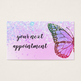 tarjeta de cita de purpurina de mariposa falsa