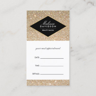 Tarjeta de cita de Purpurina de oro y belleza del