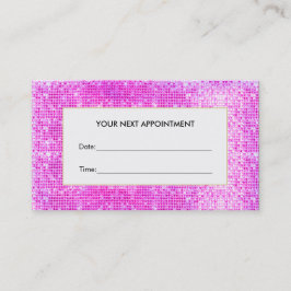 Tarjeta de cita de salón de belleza Hot Pink Sequi