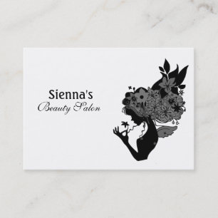 Tarjeta de cita de salón de belleza (negro)