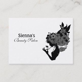 Tarjeta de cita de salón de belleza (negro)