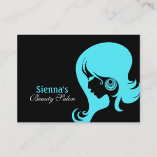 Tarjeta de cita de salón de belleza (turquesa)