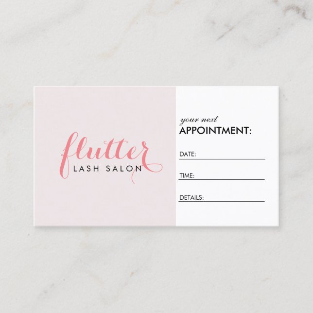 Tarjeta de cita de salón de cenizas simples (Anverso)