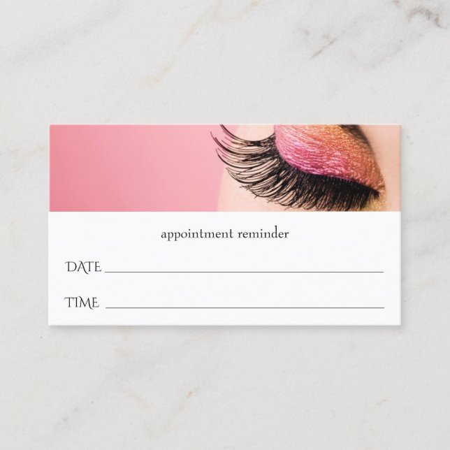 Tarjeta de cita de salón de extensiones Lash (Anverso)