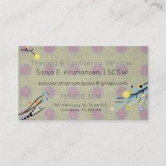 Tarjeta de cita de servicios de terapia y asesoram