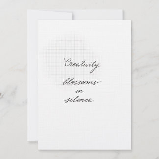 Tarjeta de cita de silencio de creatividad