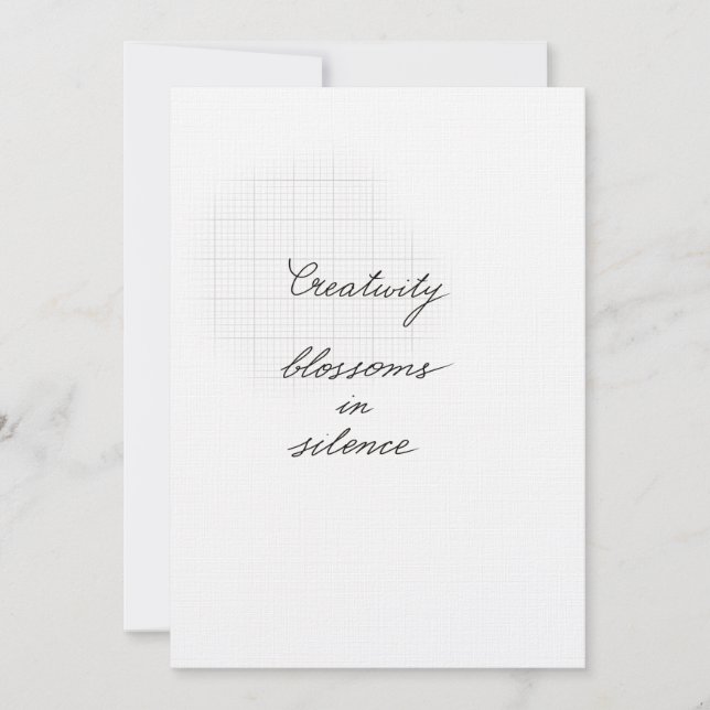 Tarjeta de cita de silencio de creatividad (Anverso)