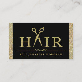Tarjeta de cita de Sparkling Gold Purpurina Hair S