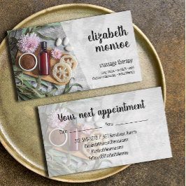 Tarjeta de cita de terapeuta de masaje