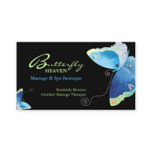 Tarjeta de cita de terapia de masaje con mariposa 