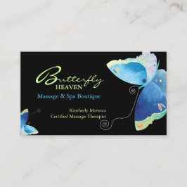 Tarjeta de cita de terapia de masaje con mariposa 