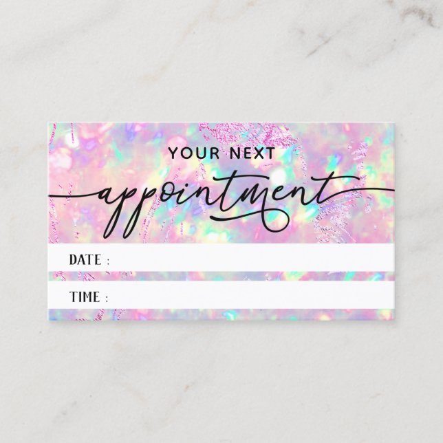 tarjeta de cita de textura opal brillante (Anverso)