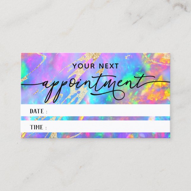 tarjeta de cita de textura opal contra incendios (Anverso)