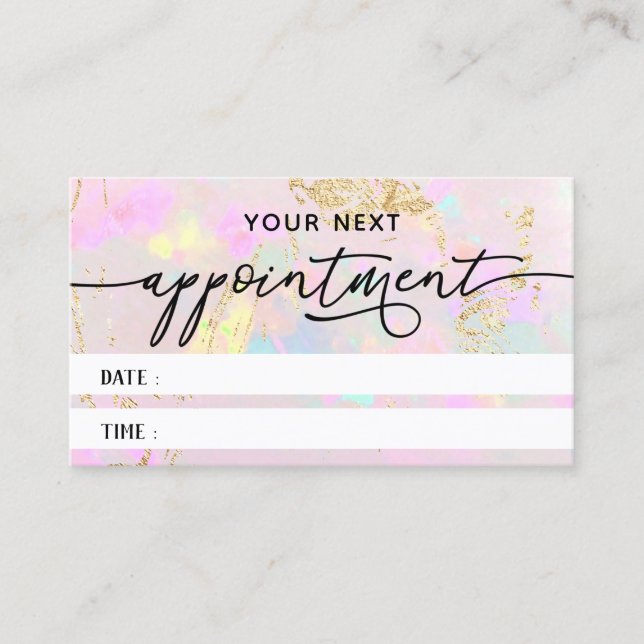 tarjeta de cita de textura opal rosa (Anverso)