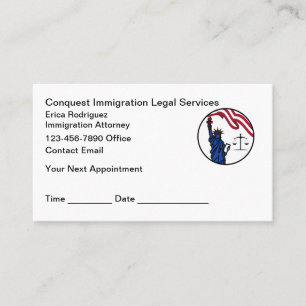 Tarjeta de cita del abogado de inmigración y natur