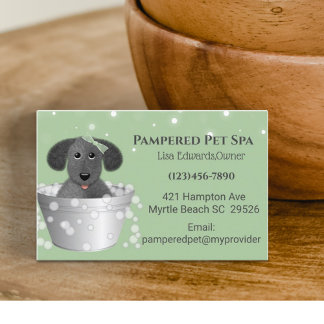 Tarjeta de cita del Green Dog Grooming Dog Spa