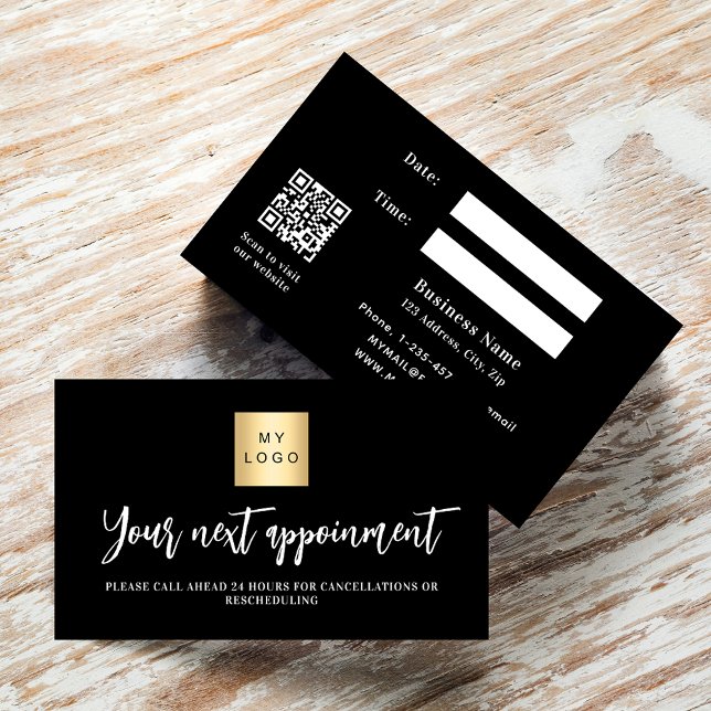 Tarjeta de cita del logotipo comercial QR en blanc (Subido por el creador)