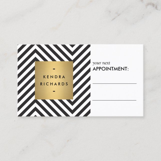 Tarjeta de cita del patrón negro y blanco retro (Anverso)