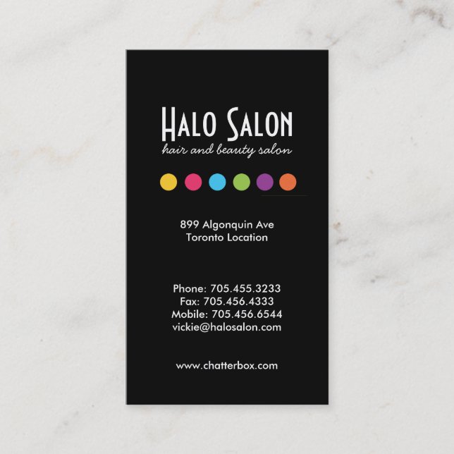 Tarjeta de cita del Salón de Audacia y Hip (Anverso)