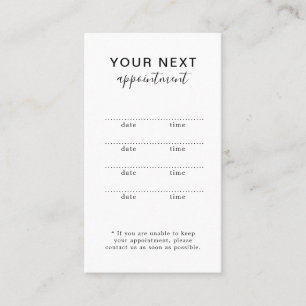 Tarjeta de Cita del Salón de Belleza Blanco Simple