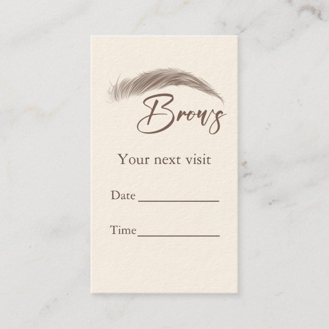 Tarjeta de cita del Salón de Brows Microblading (Anverso)