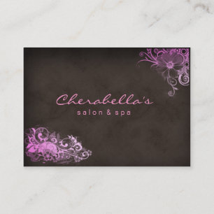 Tarjeta de cita del spa Pink Brown Trendy Salon