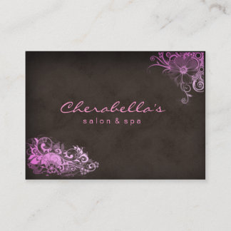 Tarjeta de cita del spa Pink Brown Trendy Salon