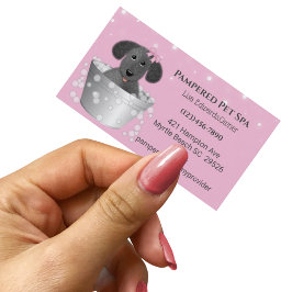 Tarjeta de cita del spa Pink Dog Grooming Dog