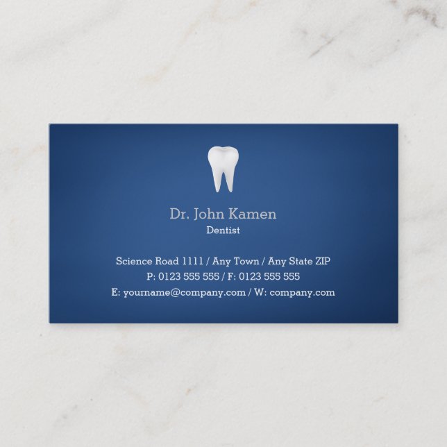 Tarjeta de cita dental | Dentista azul (Anverso)