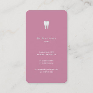 Tarjeta de cita dental Dentista rosa
