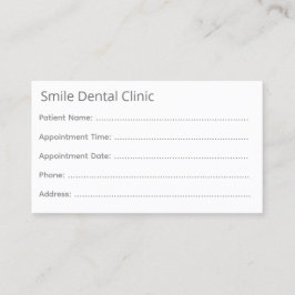 Tarjeta de cita dental gris minimalista