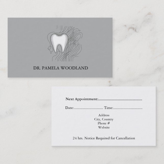 Tarjeta de cita dental Minimalista profesional (Anverso / Reverso)
