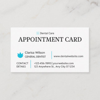 Tarjeta de cita dental moderna