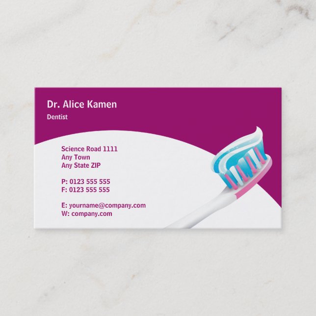 Tarjeta de cita dental | Mujer dentista (Anverso)