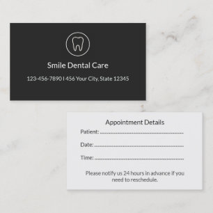Tarjeta de cita dental para clínicas médicas