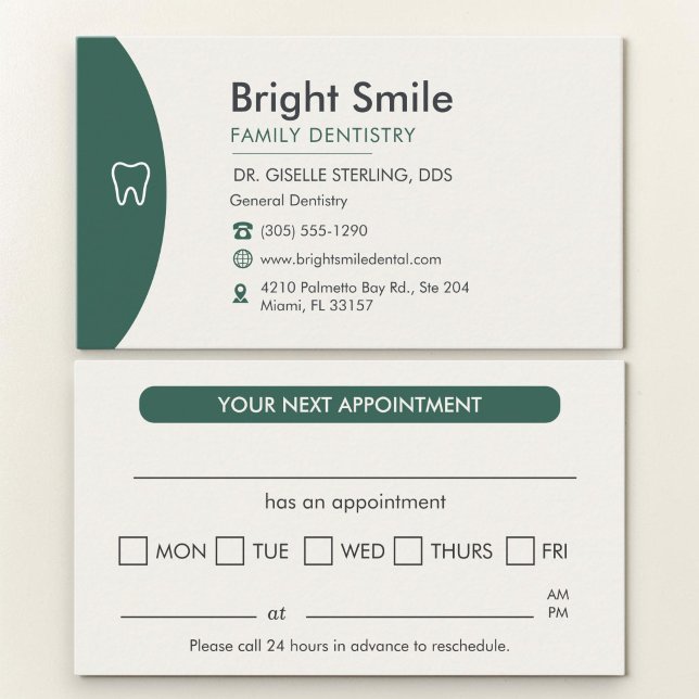 Tarjeta de cita dental profesional moderna (Subido por el creador)