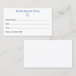 Tarjeta de Cita Dental Simple con Icono de Diente
