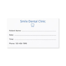 Tarjeta de Cita Dental Simple con Icono de Diente