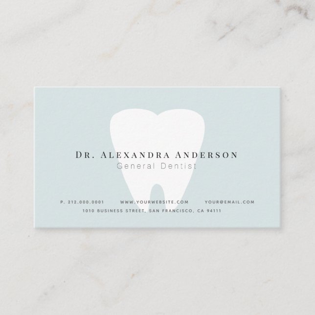 Tarjeta de cita Dentist Light Blue (Anverso)