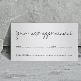 Tarjeta de cita elegante de Faux Silver Salon