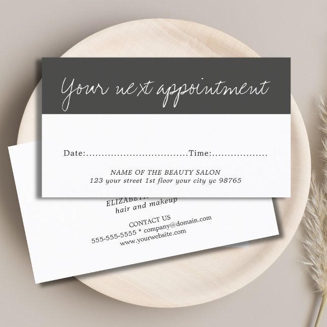 Tarjeta de cita elegante y moderna de Belleza Blan (Subido por el creador)