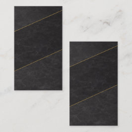 Tarjeta de cita en blanco de lujo – Negro y dorado
