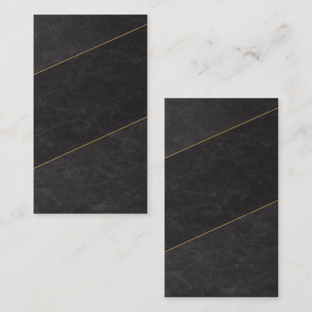 Tarjeta de cita en blanco de lujo – Negro y dorado (Anverso / Reverso)