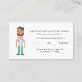 Tarjeta de cita familiar amigable para Médicas