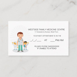 Tarjeta de cita familiar amigable para Médicas y n
