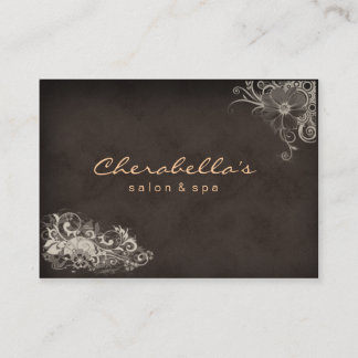 Tarjeta de cita floral Beige Trendy Salon Spa