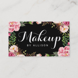 Tarjeta de cita floral de Beauty Salon Makeup Scri