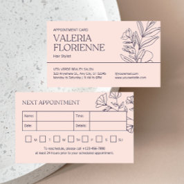 Tarjeta de cita floral de belleza con estilo de pe