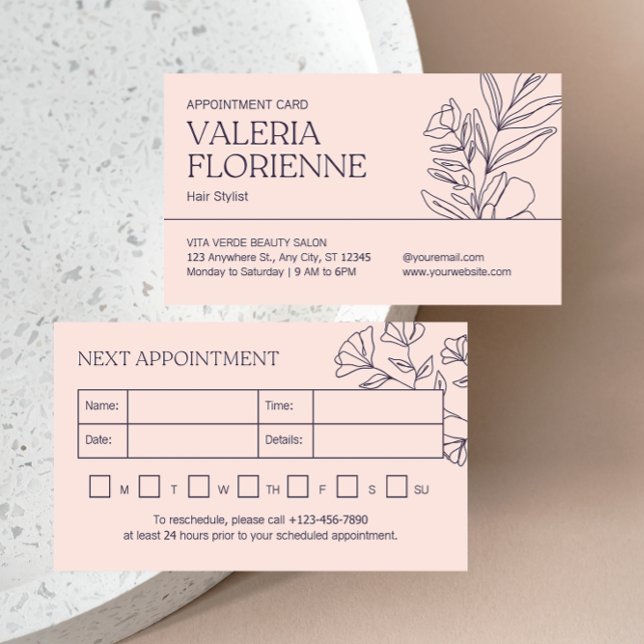 Tarjeta de cita floral de belleza con estilo de pe (Subido por el creador)