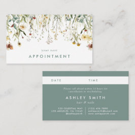 Tarjeta de cita Flores presionadas